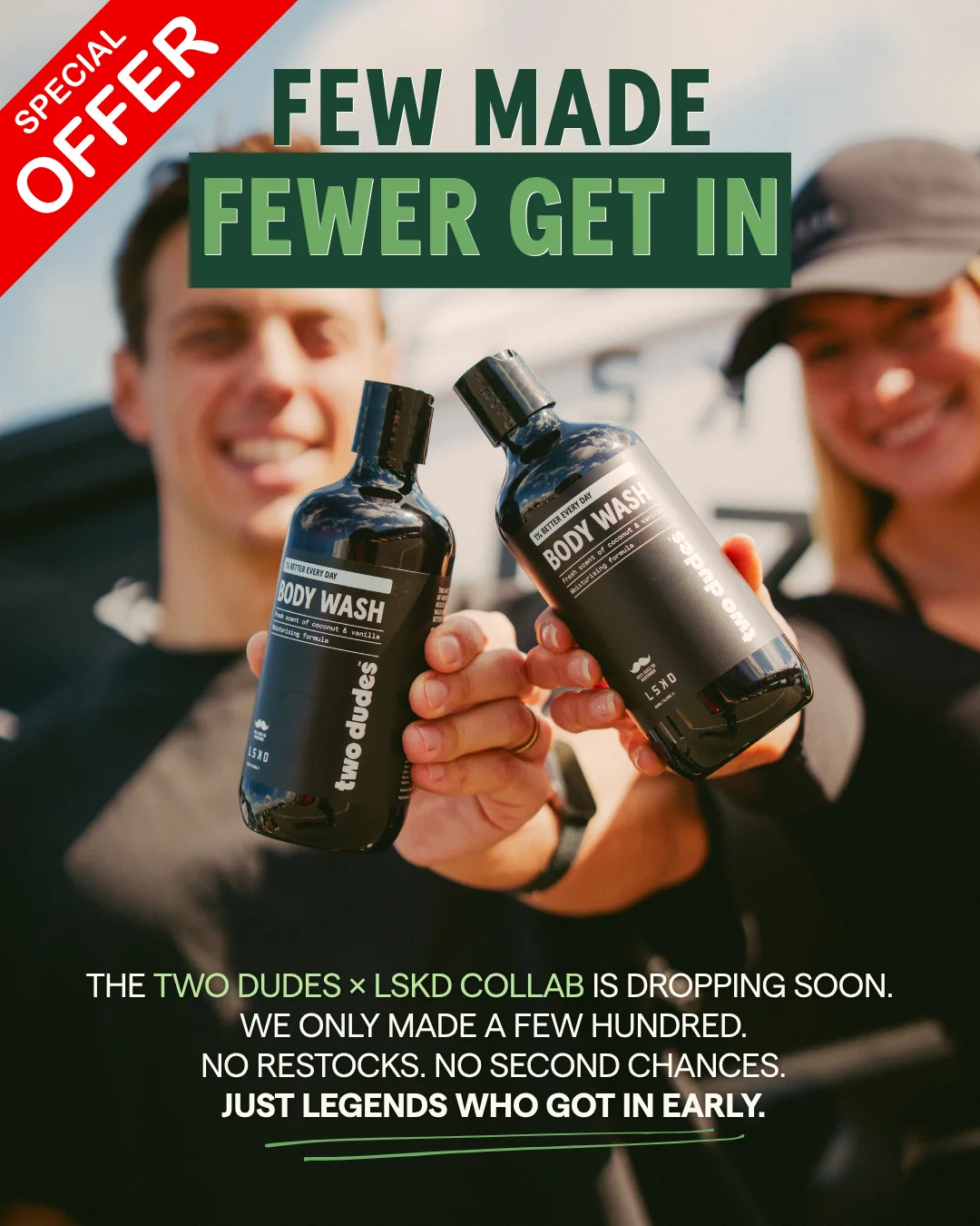 Two Dudes men's skincare paid social creative